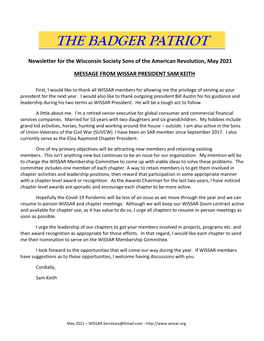 The Badger Patriot Is Put Together by Compatriots William Muether, Ben Hobbins and Aaron Krebs