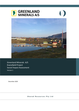 Greenland Minerals A/S Kvanefjeld Project Social Impact Assessment Version 1