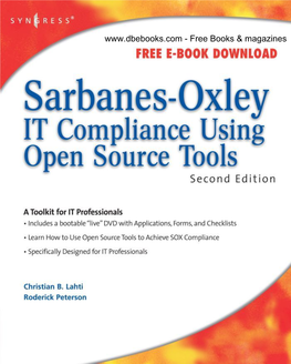 Sarbanes-Oxley IT Compliance Using Open Source Tools, 2Nd Ed..Pdf