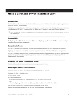 Mbox 2 Coreaudio Guide