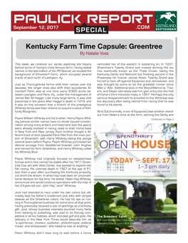 Kentucky Farm Time Capsule: Greentree by Natalie Voss