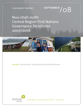 Nuu-Chah-Nulth Central Region First Nations Governance Structures 2007/2008
