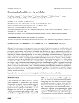 Dynamics and Deformability of Α-, 310- and Π-Helices