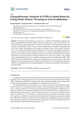 Competitiveness Analysis of Gdss in South Korea by Using Niche Theory: Focusing on User Gratiﬁcation