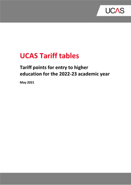 UCAS Tariff Tables
