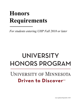 Honors Requirements, Final