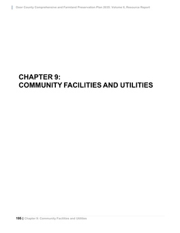 Chapter 9, Community Facilities and Utilities