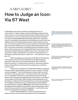 How to Judge an Icon: Via 57 West