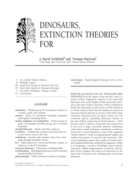 Dinosaurs, Extinction Theories For