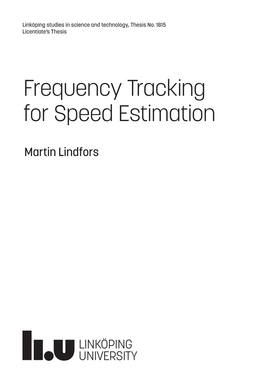 Frequency Tracking for Speed Estimation