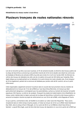 Plusieurs Tronçons De Routes Nationales Rénovés