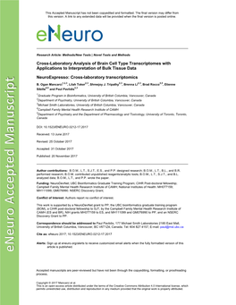 Cross-Laboratory Analysis of Brain Cell Type Transcriptomes with Applications to Interpretation of Bulk Tissue Data