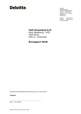 Visit Greenland A/S Årsrapport 2018