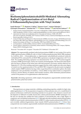 Cobalt(II)-Mediated Alternating Radical Copolymerization of Tert-Butyl 2-Triﬂuoromethylacrylate with Vinyl Acetate