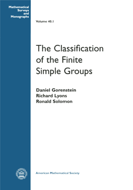 The Classification of the Finite Simple Groups