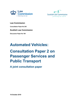 Automated Vehicles Consultation Paper 2 On