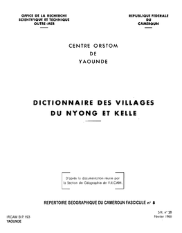 Dictionnaire Des Villages Du Nyong Et Kellé 51 P