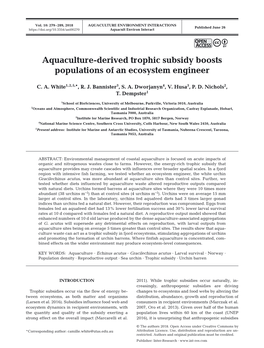 Aquaculture-Derived Trophic Subsidy Boosts Populations of an Ecosystem Engineer