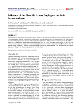 Influence of the Fluoride Atoms Doping on the Fese Superconductor