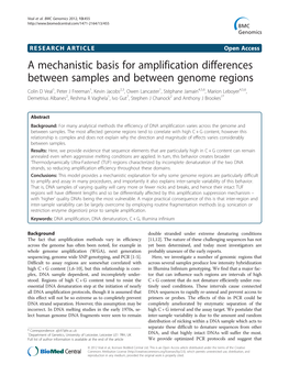 A Mechanistic Basis for Amplification Differences Between Samples and Between Genome Regions