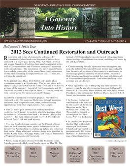 Read the Fall 2012 Newsletter