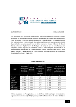 CASTELO BRANCO BI Distrital | 2019 Este Documento Visa Apresentar