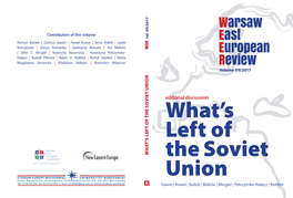 Warsaw East European Review Editorial Discussion