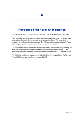 5 Forecast Financial Statements