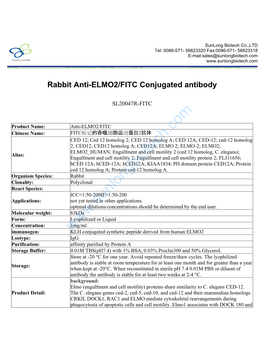 Rabbit Anti-ELMO2/FITC Conjugated Antibody