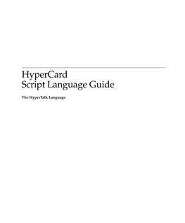 Hypercard Script Language Guide