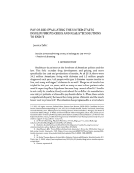 Pay Or Die: Evaluating the United States Insulin Pricing Crisis and Realistic Solutions to End It