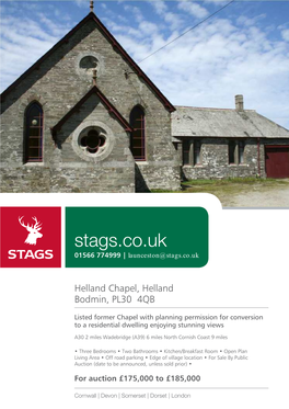 Stags.Co.Uk 01566 774999 | Launceston@Stags.Co.Uk