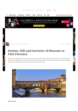 Statues, Silk and Sartoria: 10 Reasons to Visit Florence