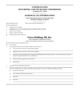 Gores Holdings III, Inc