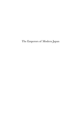 The Emperors of Modern Japan Handbook of Oriental Studies Handbuch Der Orientalistik