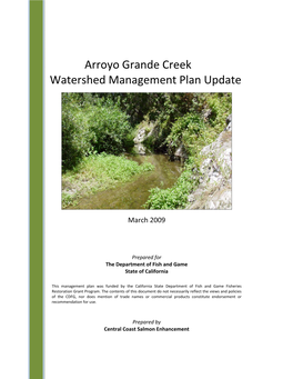 Arroyo Grande Creek Watershed Management Plan Update