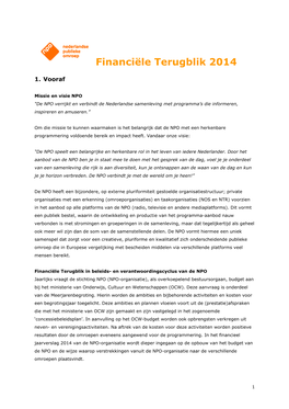 Bijlage NPO Financiële Terugblik 2014