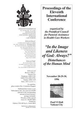 “In the Image and Likeness of God: Always?” Disturbances of the Human Mind 7