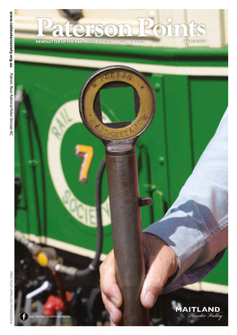 Paterson Points NEWSLETTER of the RAIL MOTOR SOCIETY INCORPORATED MARCH 2016 PRINT POST APPROVED PP100003904 PP100003904 APPROVED POST PRINT