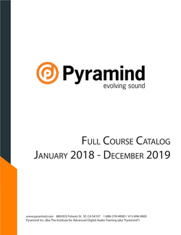 Full Course Catalog January 2018 - December 2019