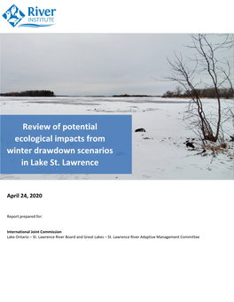 Review of Potential Ecological Impacts from Winter Drawdown