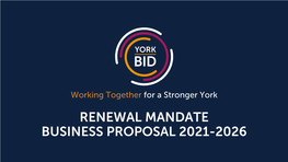 Renewal Mandate Business Proposal 2021-2026