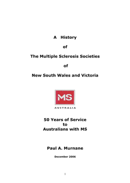 'A History of the Multiple Sclerosis Societies