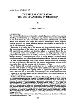 The Neural Circulation. the Use of Analogy in Medicine*