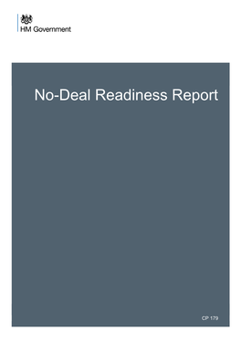 HM Government No-Deal Readiness Report