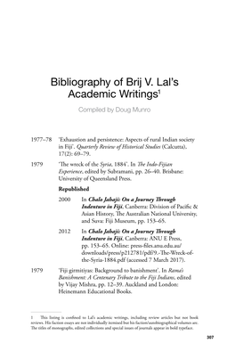 Bearing Witness: Essays in Honour of Brij V.Lal