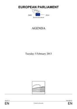 En En European Parliament Agenda