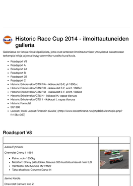Historic Race Cup 2014