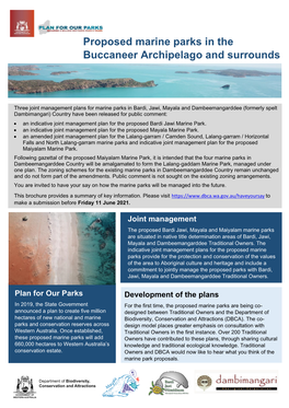 Proposed Marine Parks in the Buccaneer Archipelago and Surrounds