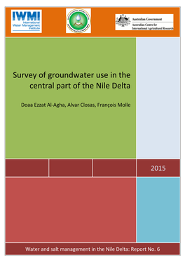 Survey of Groundwater Use in the Central Part of the Nile Delta